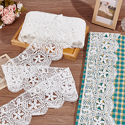 15 Yards Cotton Embroidery Flower Lace Ribbon&nbsp;OCOR-WH0086-91A