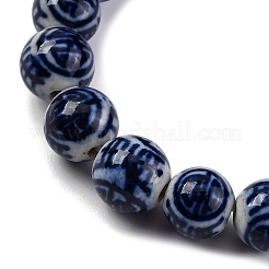 Handmade Blue and White Porcelain Beads Strands&nbsp;PORC-I027-02C