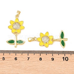 Brass Micro Pave Clear Cubic Zirconia Pendants&nbsp;LS-KK-F931-12G
