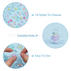 150Pcs 10 Styles Transparent Acrylic Beads&nbsp;TACR-FI0001-01