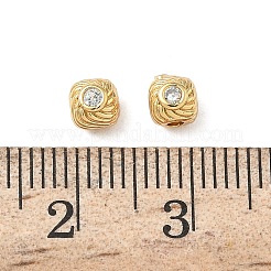 Brass Micro Pave Cubic Zirconia Beads&nbsp;KK-Z136-63G