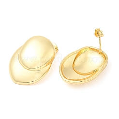Brass Twist Teardrop Stud Earrings&nbsp;EJEW-K251-17G