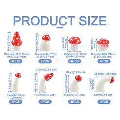 32Pcs 8 Style Luminous Mushroom Resin Display Ornaments&nbsp;DJEW-TA0001-02