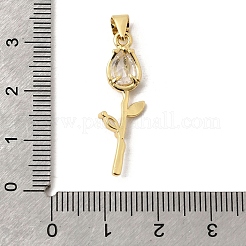 Brass Pave Cubic Zirconia Pendants&nbsp;KK-A296-50G-01