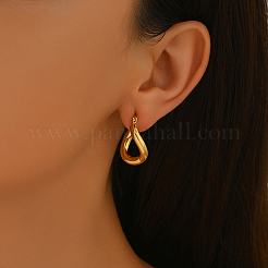 Stainless Steel Twist Ring Hoop Earrings&nbsp;UC2770