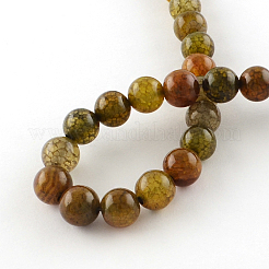 Dyed Natural Dragon Veins Agate Round Bead Strands&nbsp;G-R342-8mm-08