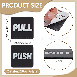 20Pcs Square Self-adhesive Acrylic Sliding Door Pull & Push Signs&nbsp;AJEW-BC0010-70A-01