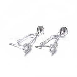 Anti-Tarnish Rhodium Plated 925 Sterling Silver Pendant Bails&nbsp;STER-L058-015P