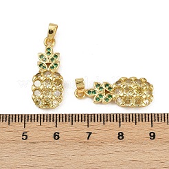 Brass Micro Pave Cubic Zirconia Pendants&nbsp;KK-C093-27B-G