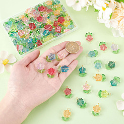100Pcs 10 Colors Glass Pendants&nbsp;PALLOY-GA00019