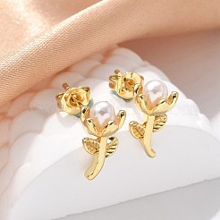 Brass Stud Earrings&nbsp;EJEW-F359-01G