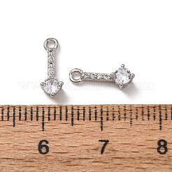 Brass Micro Pave Clear Cubic Zirconia Charms&nbsp;KK-C253-07P