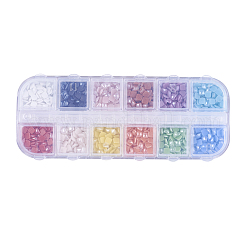 12 Colors Pearlized Plated Handmade Porcelain Cabochons&nbsp;PORC-JP0001-15-4mm