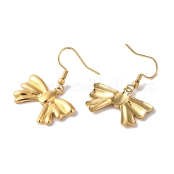 Bowknot Ion Plating(IP) 304 Stainless Steel Dangle Earrings for Women&nbsp;EJEW-L287-010G