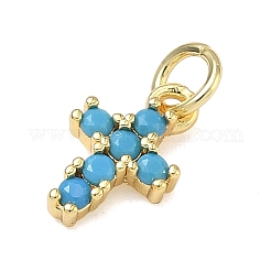 Brass Micro Pave Cubic Zirconia Pendants&nbsp;KK-A293-20G-06