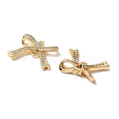 Brass Micro Pave Clear Cubic Zirconia Connector Charms&nbsp;KK-A259-37G