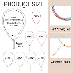 7Pcs 7 Colors 2.5MM Round Nylon Cotton Cord Necklace Making&nbsp;NJEW-TA0001-25G