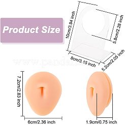 Soft Silicone Belly Button Flexible Model Body Part Displays with Acrylic Stands&nbsp;ODIS-WH0002-21