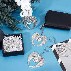16Pcs 4 Style Wing Shape Alloy Pendant Keychain&nbsp;KEYC-PH0001-79