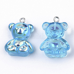 Electroplate Transparent Resin Pendants&nbsp;CRES-N022-102