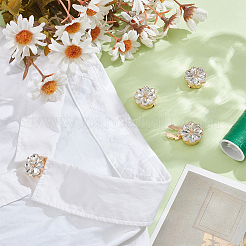 4Pcs Alloy Rhinestone Cuff Buttons&nbsp;FIND-NB0006-08G