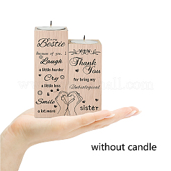 Wood Candle Holder&nbsp;AJEW-WH0268-002