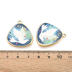 Printed Style 304 Stainless Steel Triangle with Dove Pendants&nbsp;STAS-T071-28A-G