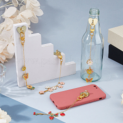 4Pcs Flower Fruit Butterfly Heart Alloy Enamel Mobile Phone Cover Decoration&nbsp;HJEW-FH00272