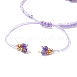 Natural Amethyst Beaded Braided Bead Bracelets&nbsp;BJEW-MZ00253-03