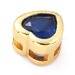 Brass inlaid Cubic Zirconia Slide Charms&nbsp;ZIRC-F125-01G-G