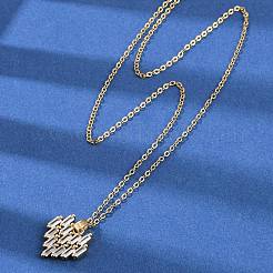 Heart Brass Micro Pave Cubic Zirconia Pendant Neckalces&nbsp;NJEW-C076-25G