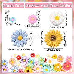 200Pcs 7 Styles Opaque Resin Cabochons&nbsp;RESI-SP0001-31