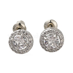 Rack Plating Brass Micro Pave Cubic Zirconia Earrings&nbsp;EJEW-I304-19P
