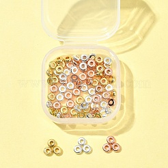 3 Colors Brass Flat Round Spacer Beads&nbsp;KK-FS0001-36