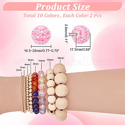 20pcs 10 colors Resin Rhinestone Beads&nbsp;RESI-CA0001-58