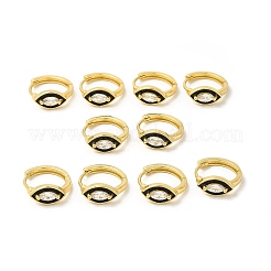 Enamel Horse Eye Hoop Earrings with Clear Cubic Zirconia&nbsp;EJEW-E270-05G