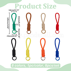 8Pcs 8 Styles Polyester Knitting Wrist Lanyard Hand Mobile Straps&nbsp;AJEW-ME0002-53