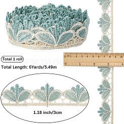 6Yards Polyester Wavy Lace Trim Ribbon&nbsp;SRIB-GF0001-45C