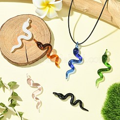 6Pcs 6 Colors Handmade Lampwork Big Pendants&nbsp;LAMP-CJ0002-63