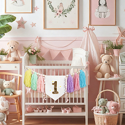 Polyester Braided Tassel Banners&nbsp;HJEW-WH0039-48C