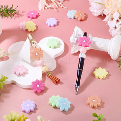 14Pcs 7 Colors Flower Food Grade Eco-Friendly Silicone Focal Beads&nbsp;SIL-TA0003-13