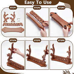 2-Tier Desktop Hollow MDF Board Sword Display Racks&nbsp;ODIS-WH0108-083C-02