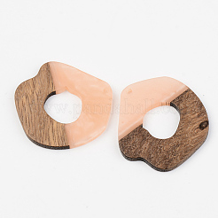 Opaque Resin & Walnut Wood Pendants&nbsp;RESI-S389-050A-C02