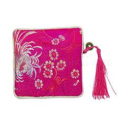 Chinese Brocade Tassel Zipper Jewelry Bag Gift Pouch&nbsp;ABAG-F005-10