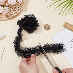 10M Double Layer Polyester Flower Elastic Lace Trim&nbsp;OHAR-WR0001-02C
