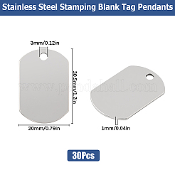 201 Stainless Steel Stamping Blank Tag Pendants&nbsp;STAS-SC0008-97P-01