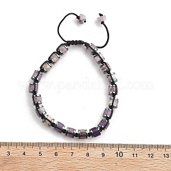 Adjustable Natural Amethyst and Non-magnetic Synthetic Hematite Braided Bead Bracelets&nbsp;BJEW-Z090-01H