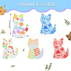 15Pcs 5 Colors Transparent Acrylic Pendant&nbsp;ENAM-SZ0004-28