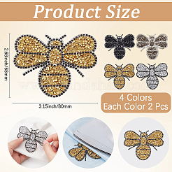 8Pcs 4 Colors Rhinestones Sew on/Iron on Patches&nbsp;DIY-GF0014-04