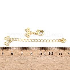 Brass Micro Pave Clear Cubic Zirconia End with Chains&nbsp;KK-H093-03G